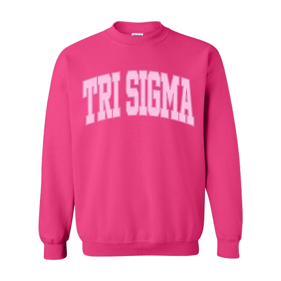 Ali & Ariel Hot Pink Collegiate Crewneck Sigma Sigma Sigma / Medium