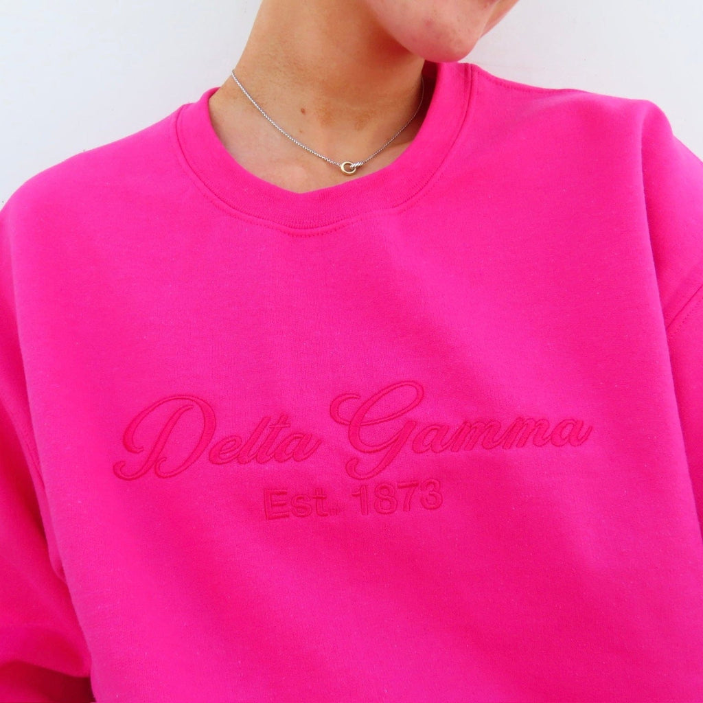 Ali & Ariel Hot Pink Embroidered Crewneck