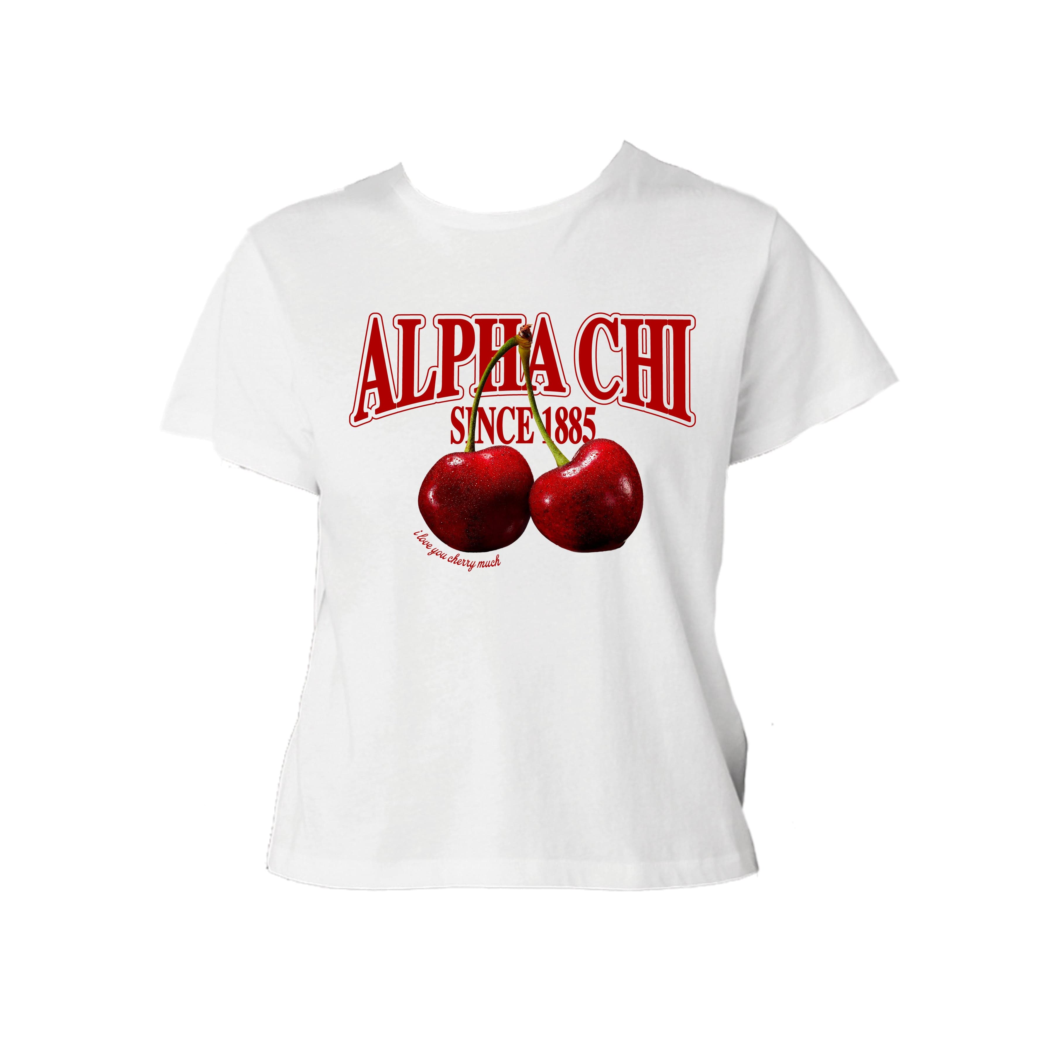 Ali & Ariel I Love You Cherry Much Baby Tee Alpha Chi Omega / Small