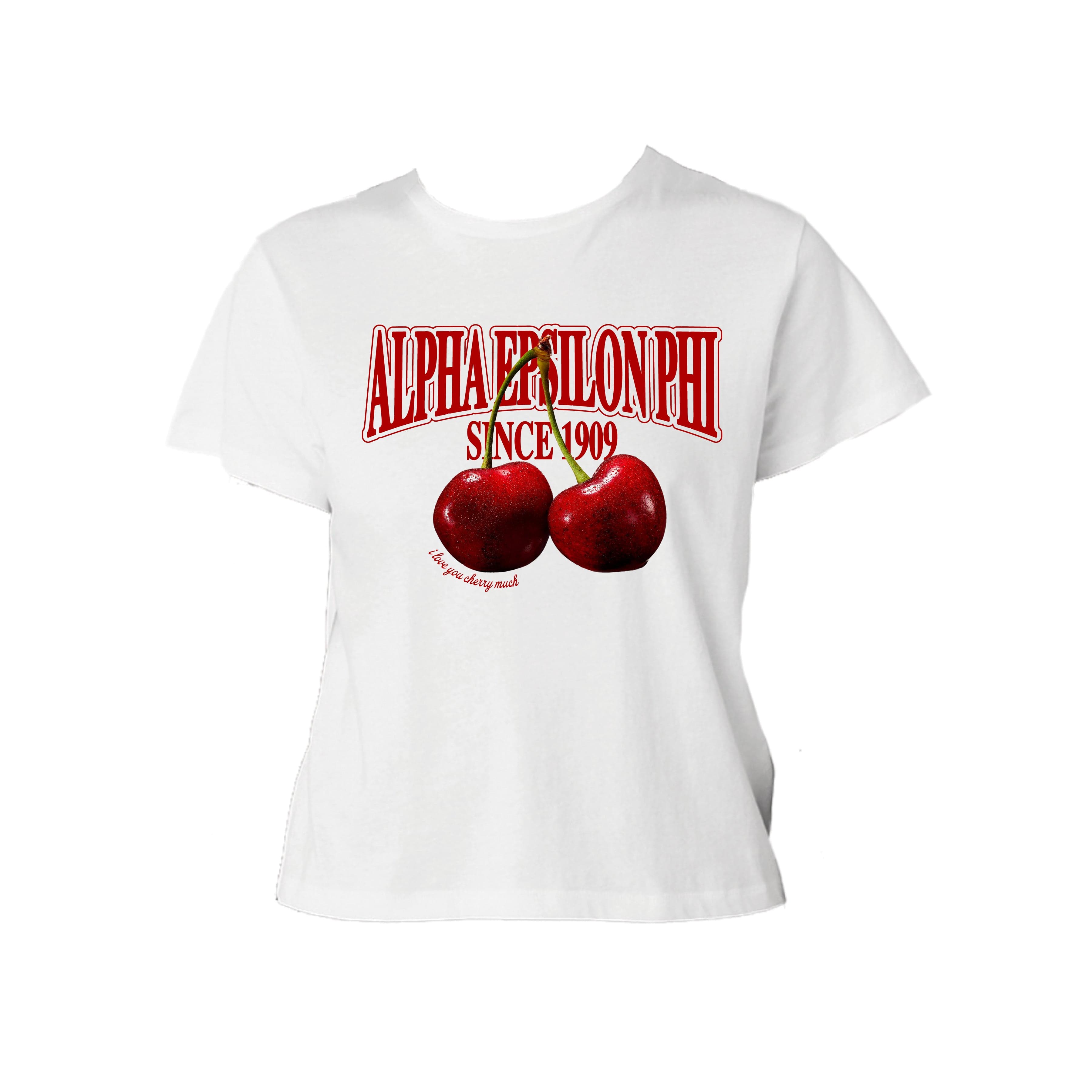 Ali & Ariel I Love You Cherry Much Baby Tee Alpha Epsilon Phi / Small