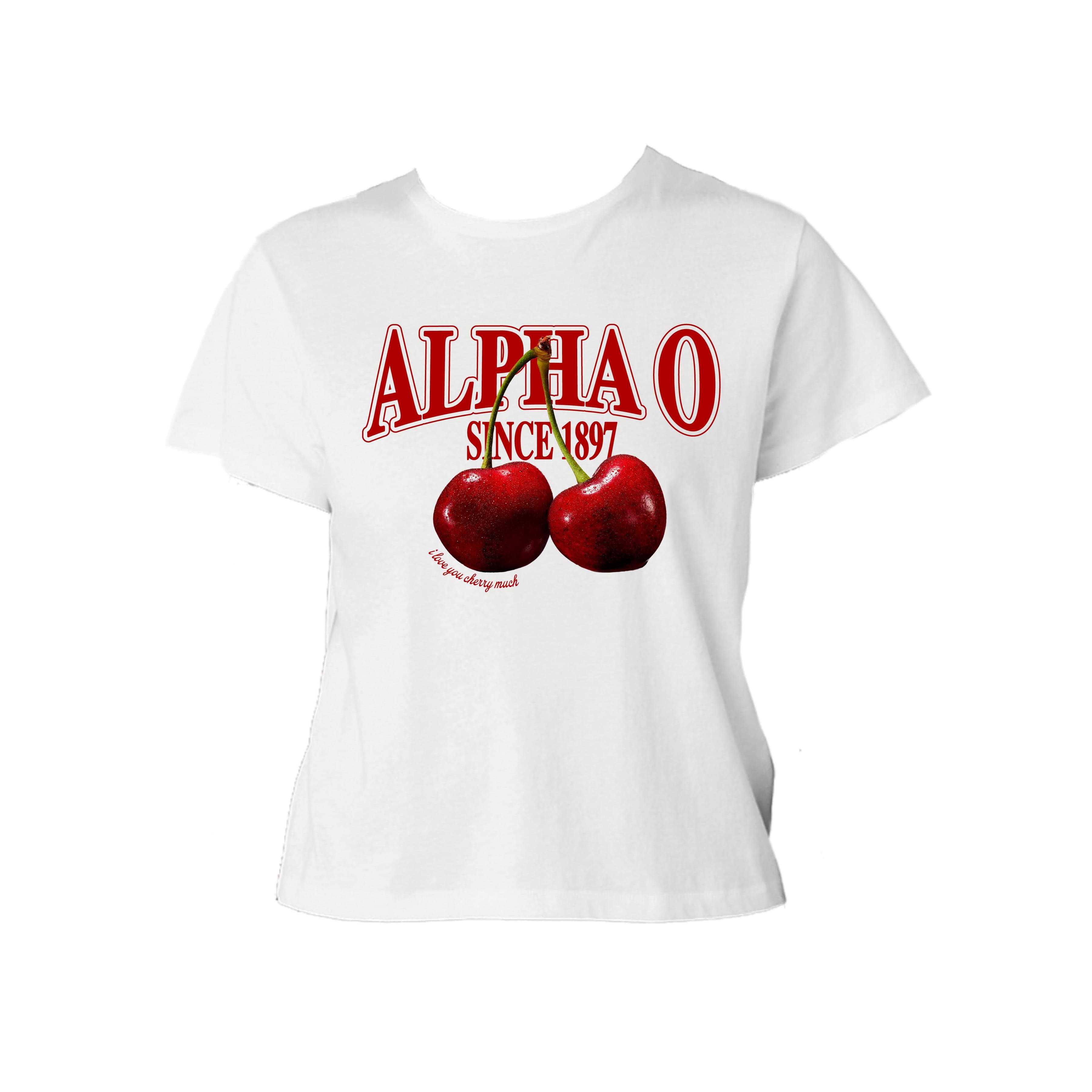 Ali & Ariel I Love You Cherry Much Baby Tee Alpha Omicron Pi / Small
