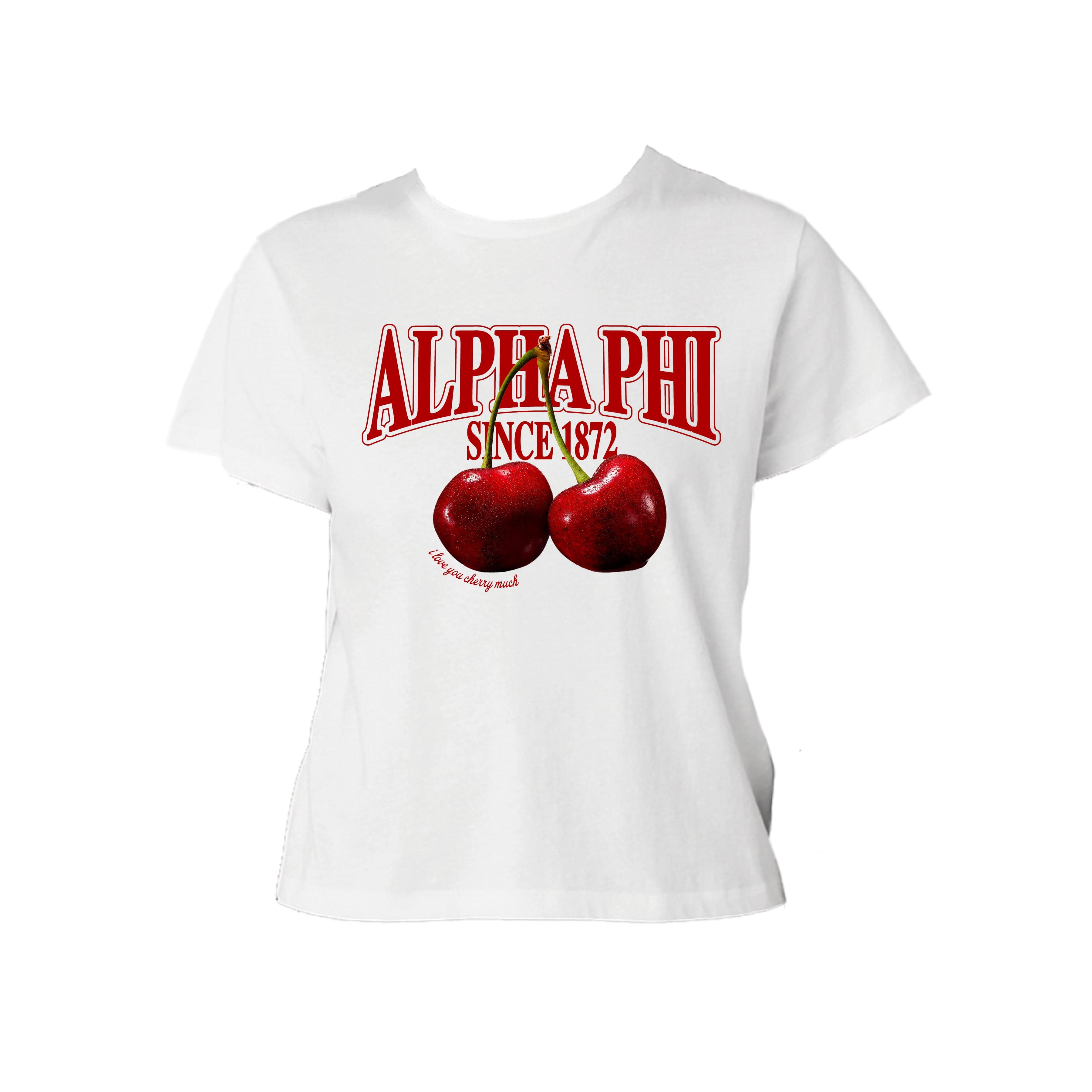 Ali & Ariel I Love You Cherry Much Baby Tee Alpha Phi / Small
