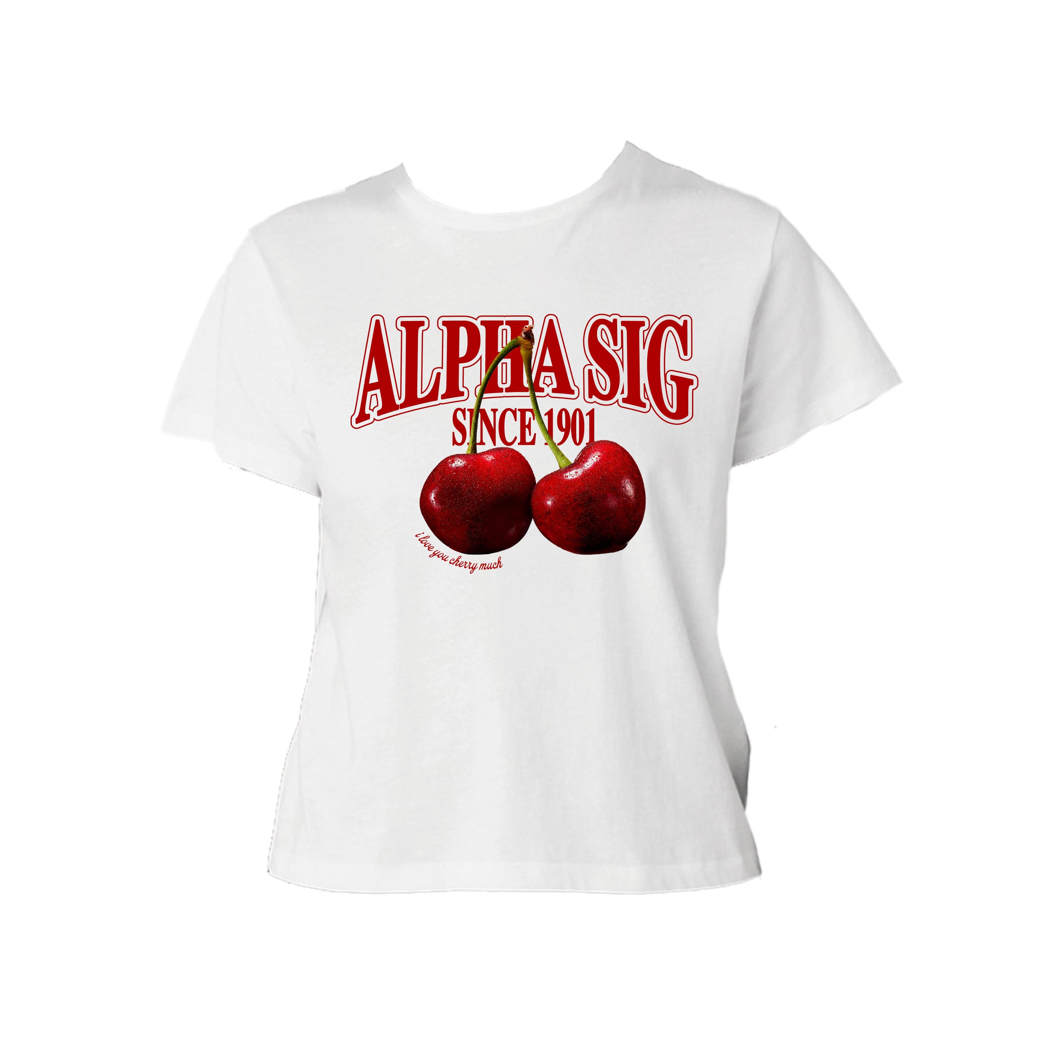 Ali & Ariel I Love You Cherry Much Baby Tee Alpha Sigma Alpha / Small