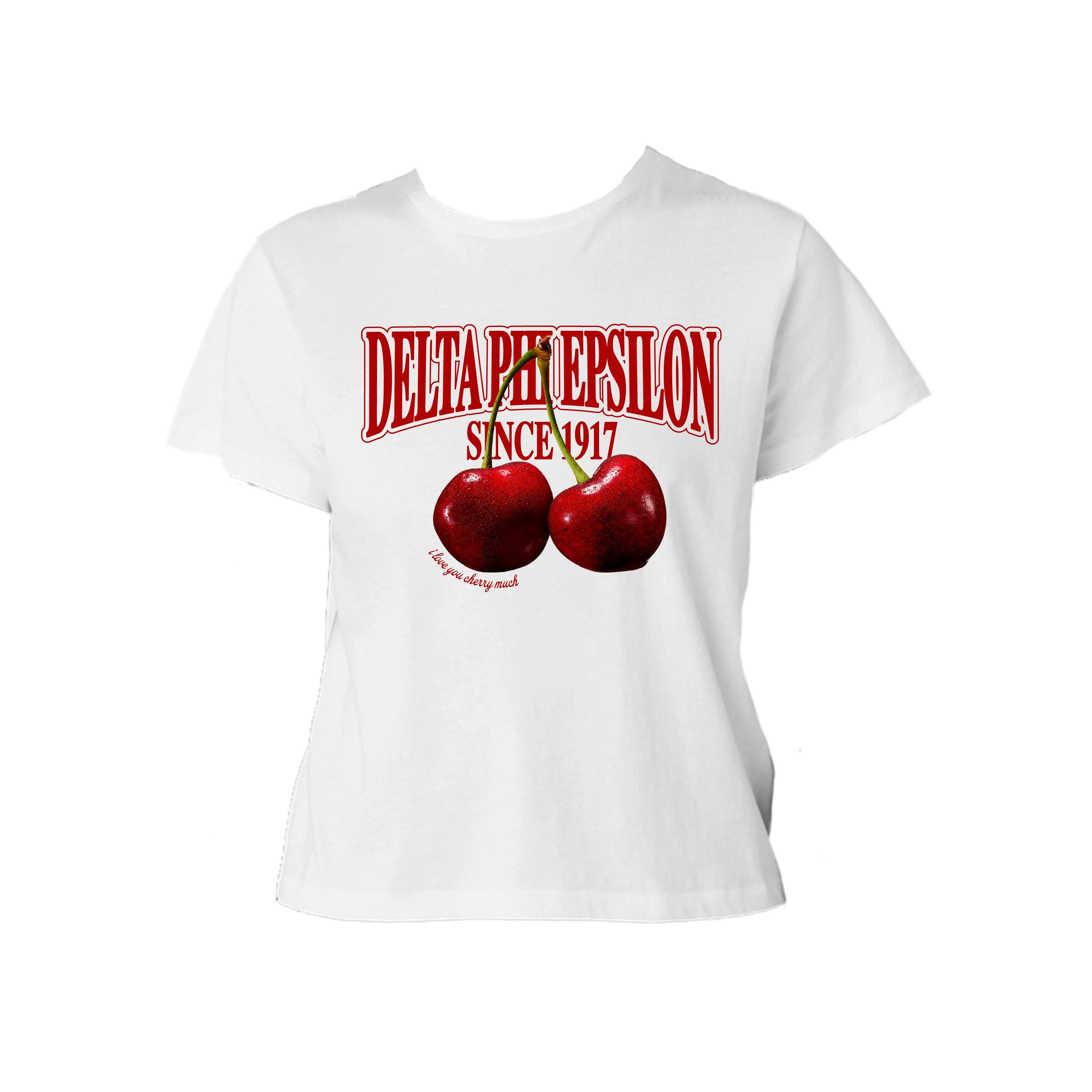 Ali & Ariel I Love You Cherry Much Baby Tee Delta Phi Epsilon / Small