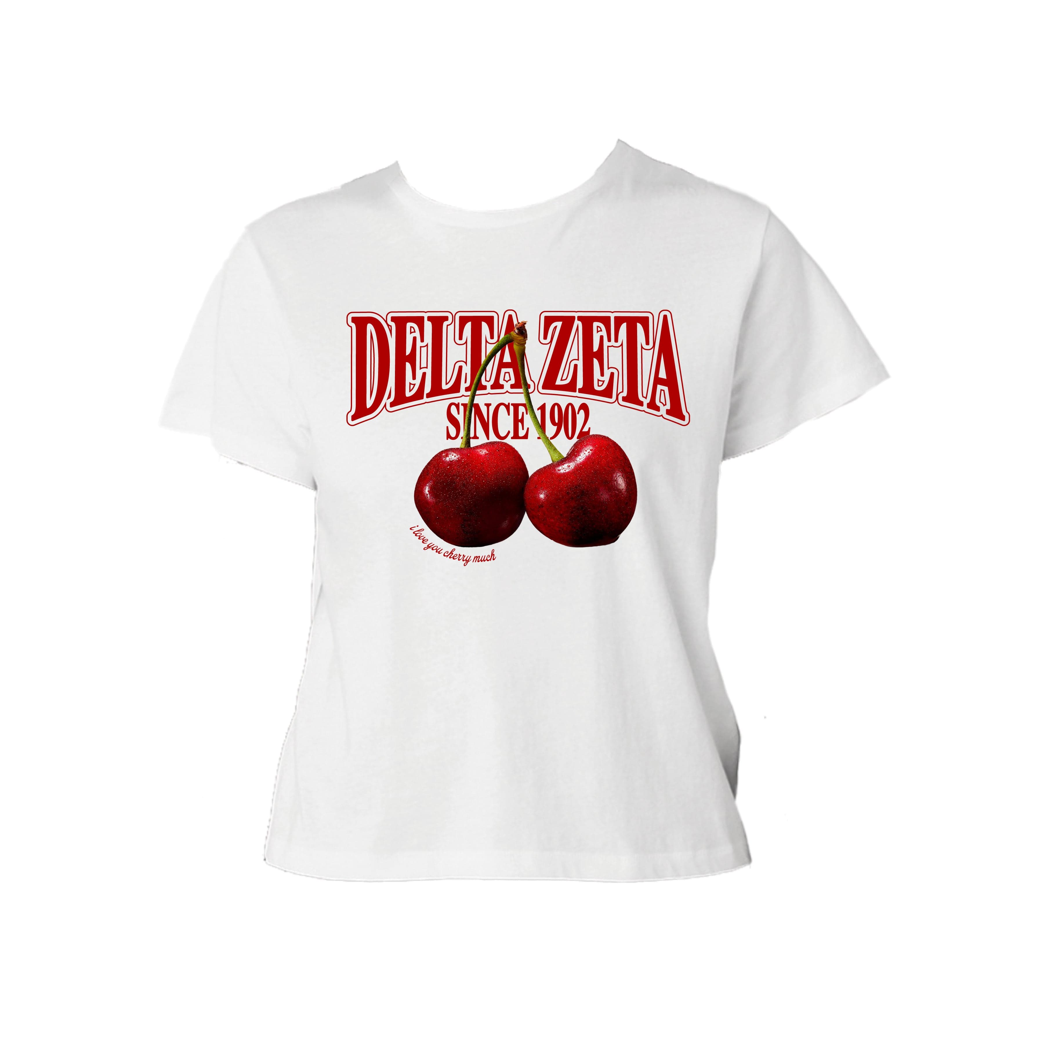 Ali & Ariel I Love You Cherry Much Baby Tee Delta Zeta / Small