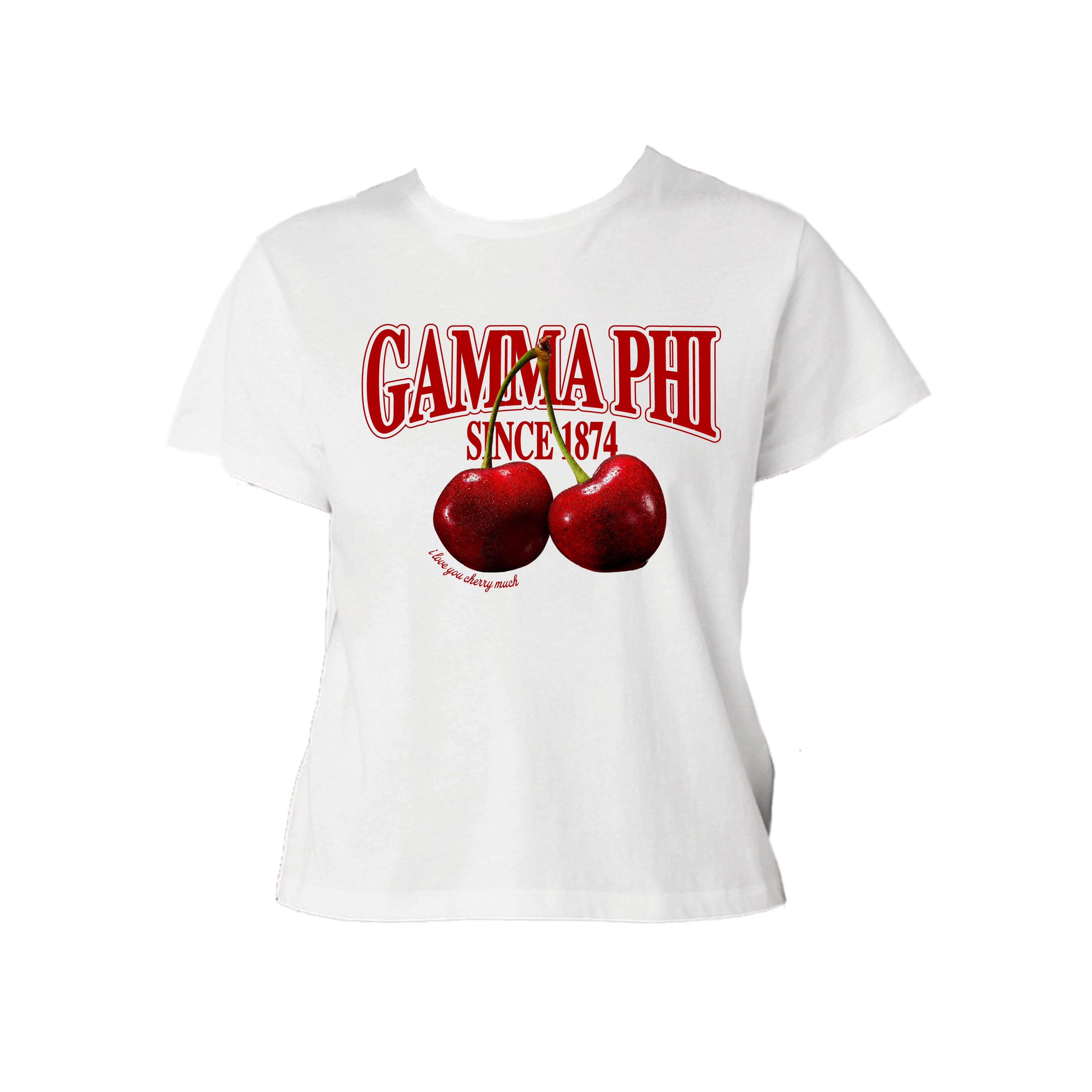 Ali & Ariel I Love You Cherry Much Baby Tee Gamma Phi Beta / Small