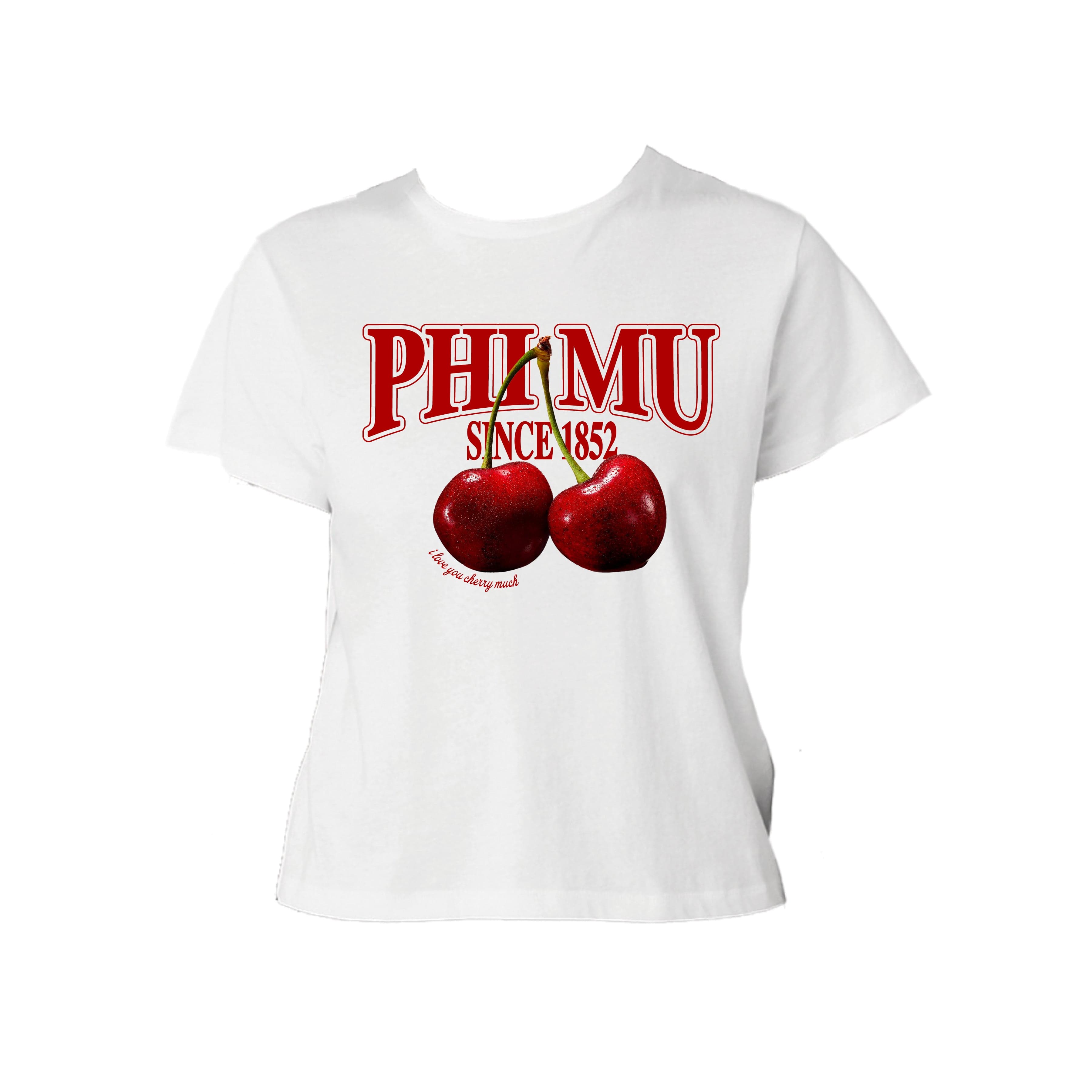 Ali & Ariel I Love You Cherry Much Baby Tee Phi Mu / Small