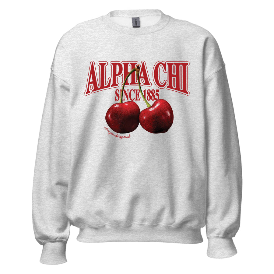 Ali & Ariel I Love You Cherry Much Crewneck Alpha Chi Omega / Medium