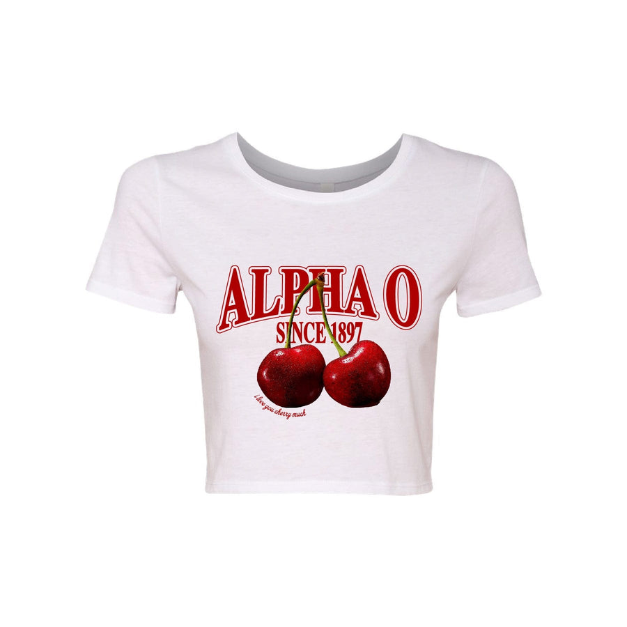 Ali & Ariel I Love You Cherry Much Crop Top Alpha Omicron Pi / XS/S