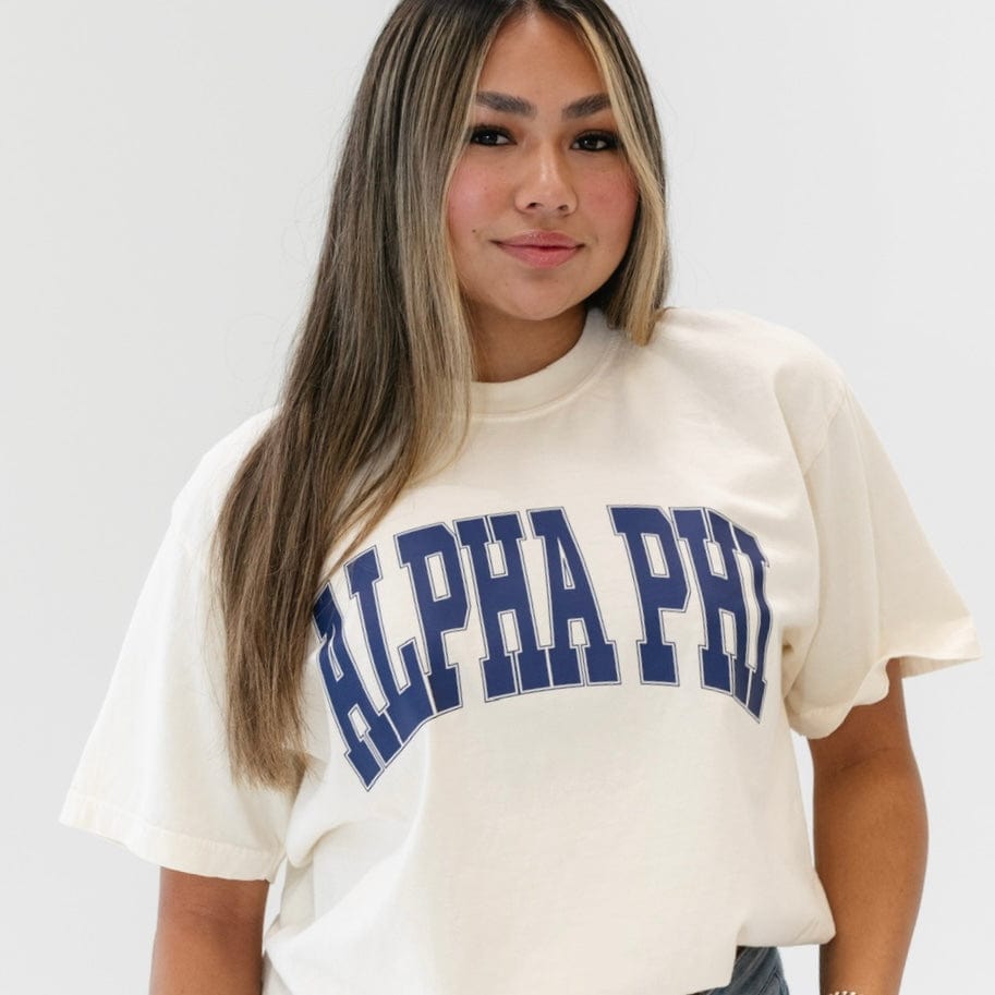 Ali & Ariel Ivory Comfort Colors Varsity Tee