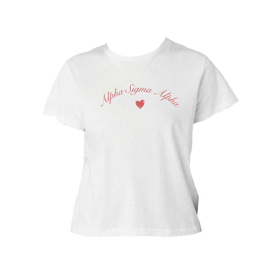 Ali & Ariel Kiss Baby Tee Alpha Sigma Alpha / Small