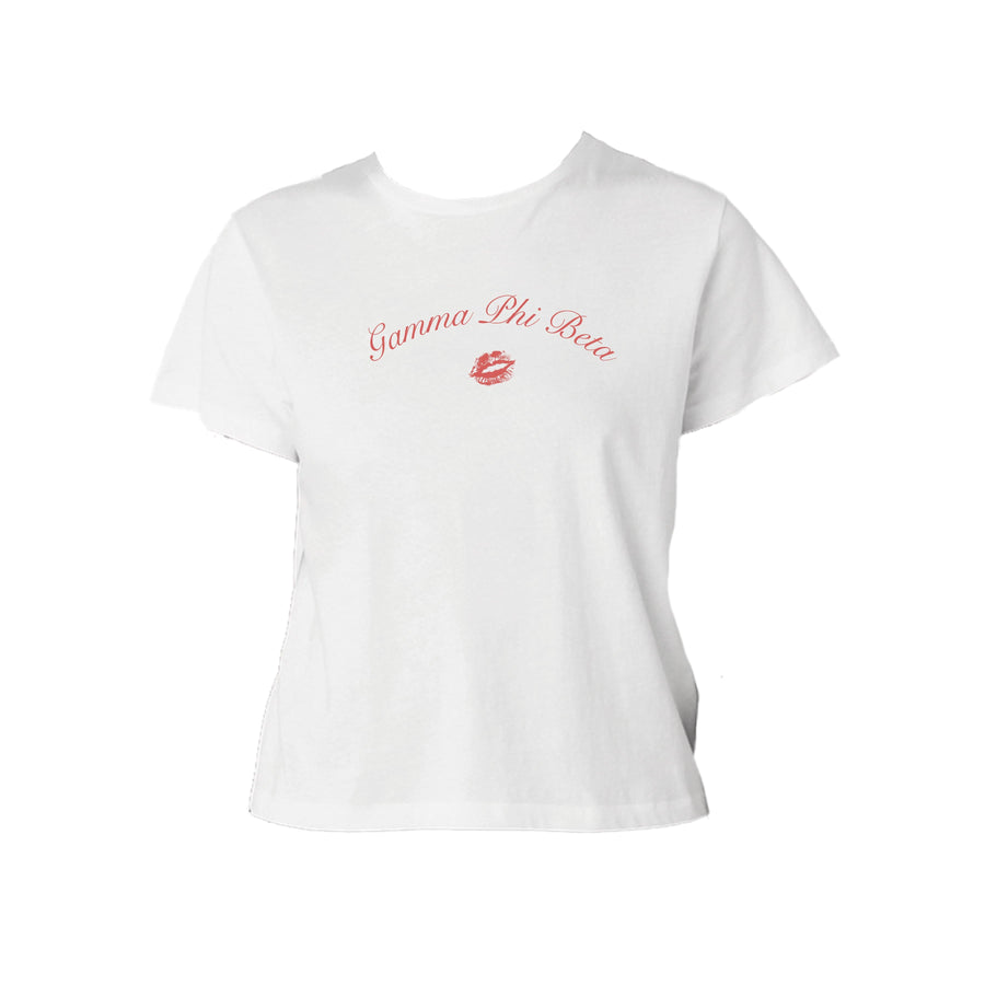 Ali & Ariel Kiss Baby Tee Gamma Phi Beta / Small
