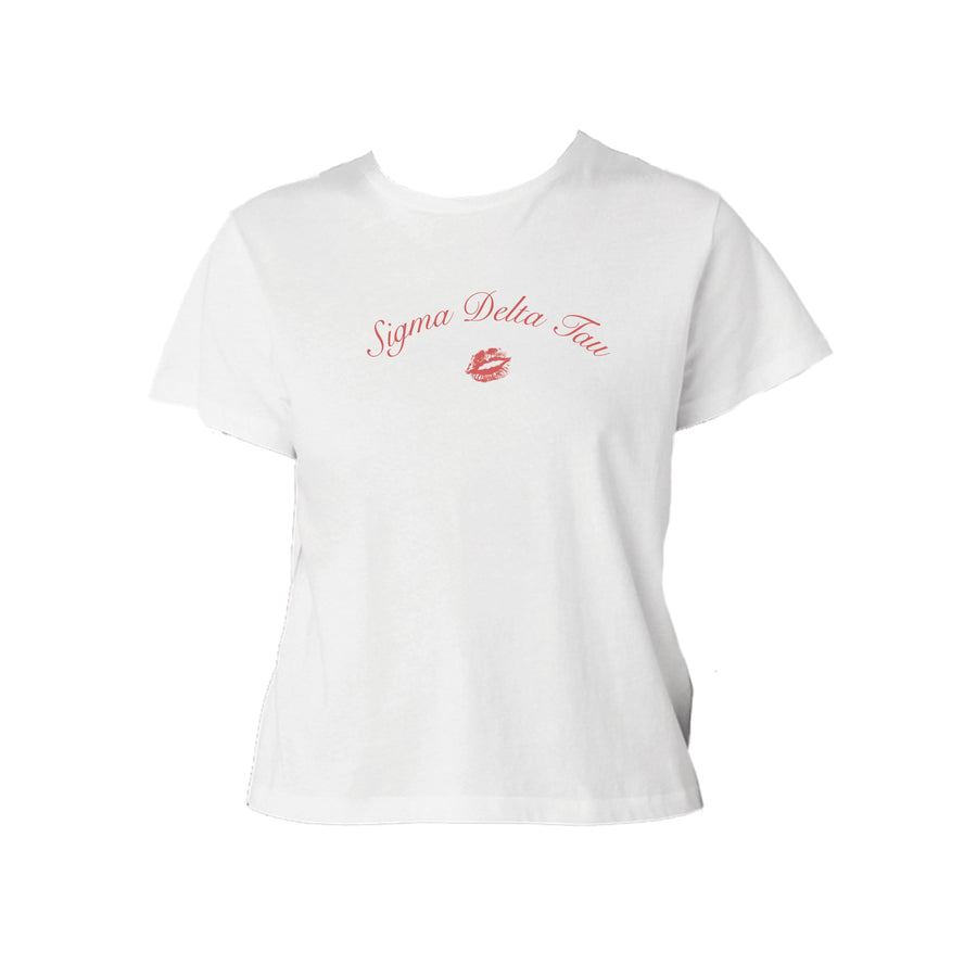 Ali & Ariel Kiss Baby Tee Sigma Delta Tau / Small