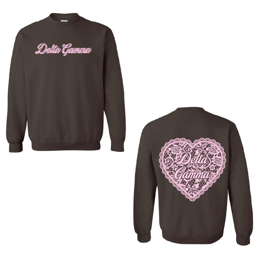 Ali & Ariel Lace Heart Crewneck Delta Gamma / Medium