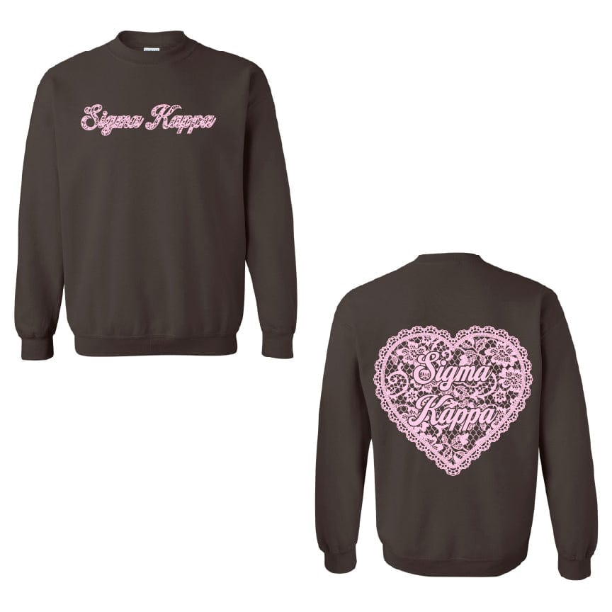 Ali & Ariel Lace Heart Crewneck Sigma Kappa / Medium