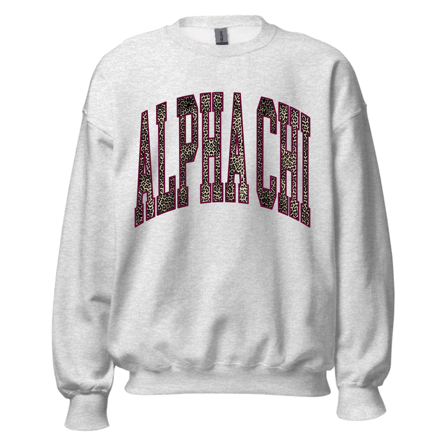 Ali & Ariel Leopard Crewneck Alpha Chi Omega / Medium