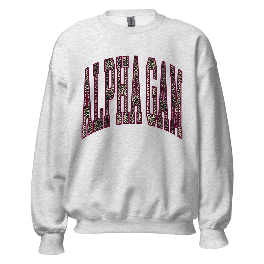 Ali & Ariel Leopard Crewneck Alpha Gamma Delta / Medium