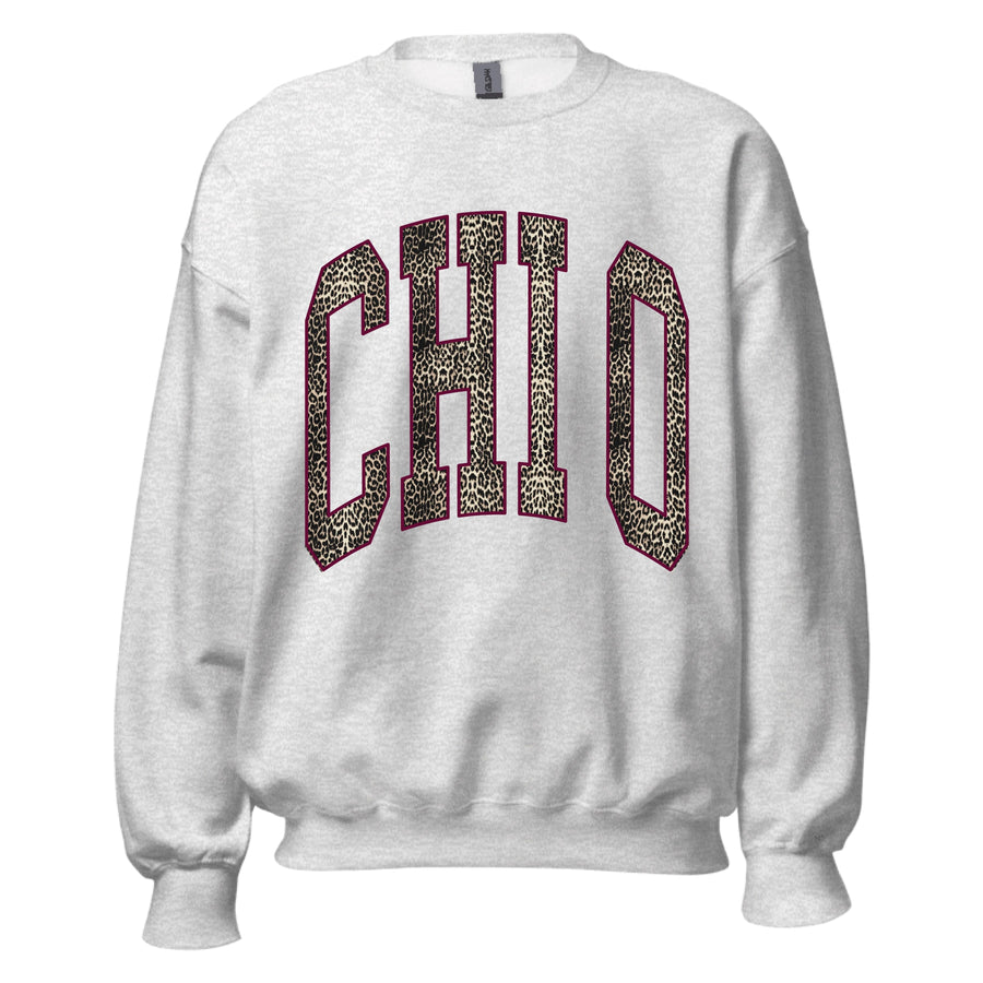 Ali & Ariel Leopard Crewneck Chi Omega / Medium