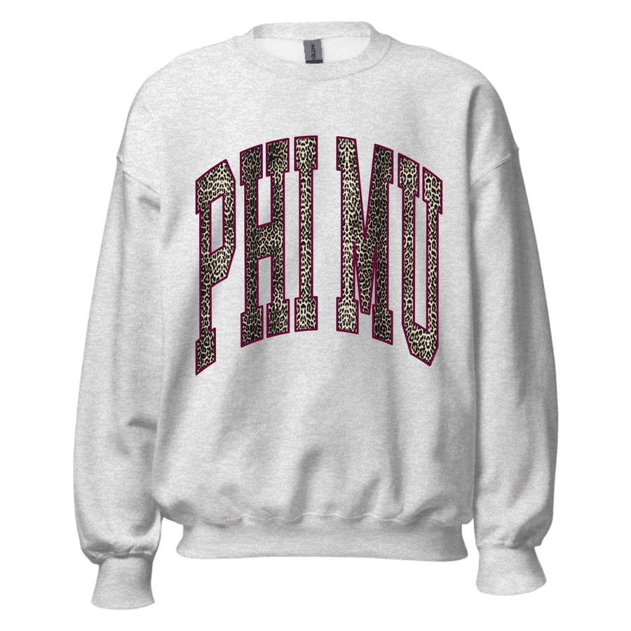 Ali & Ariel Leopard Crewneck Phi Mu / Medium