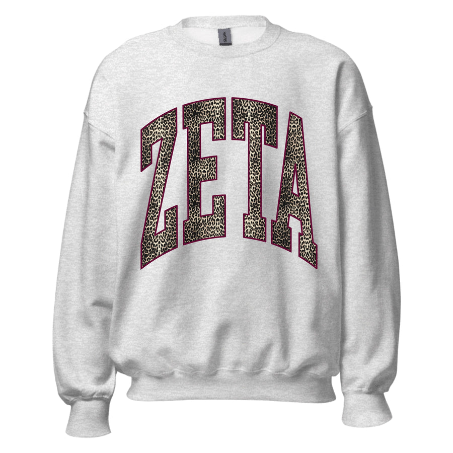 Ali & Ariel Leopard Crewneck Zeta Tau Alpha / Medium