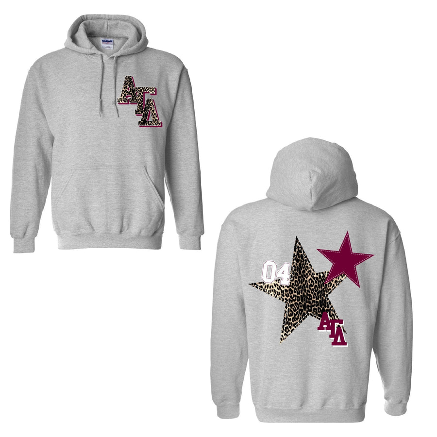 Ali & Ariel Leopard Star Hoodie Alpha Gamma Delta / Medium