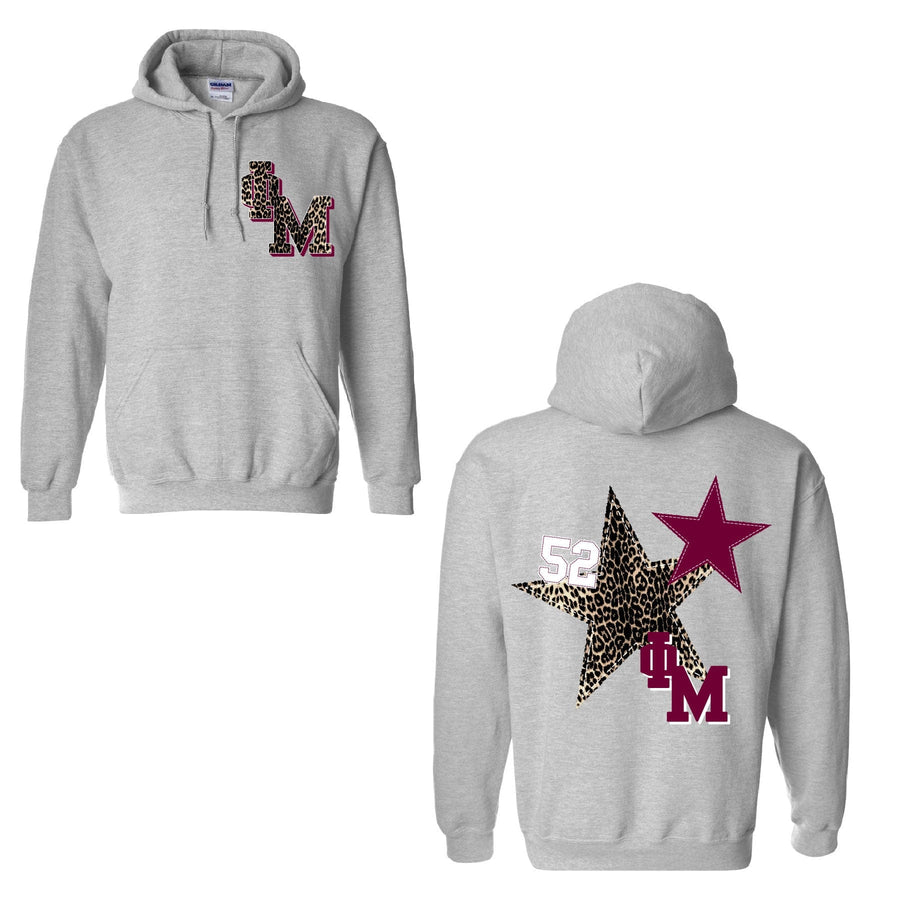 Ali & Ariel Leopard Star Hoodie Phi Mu / Medium