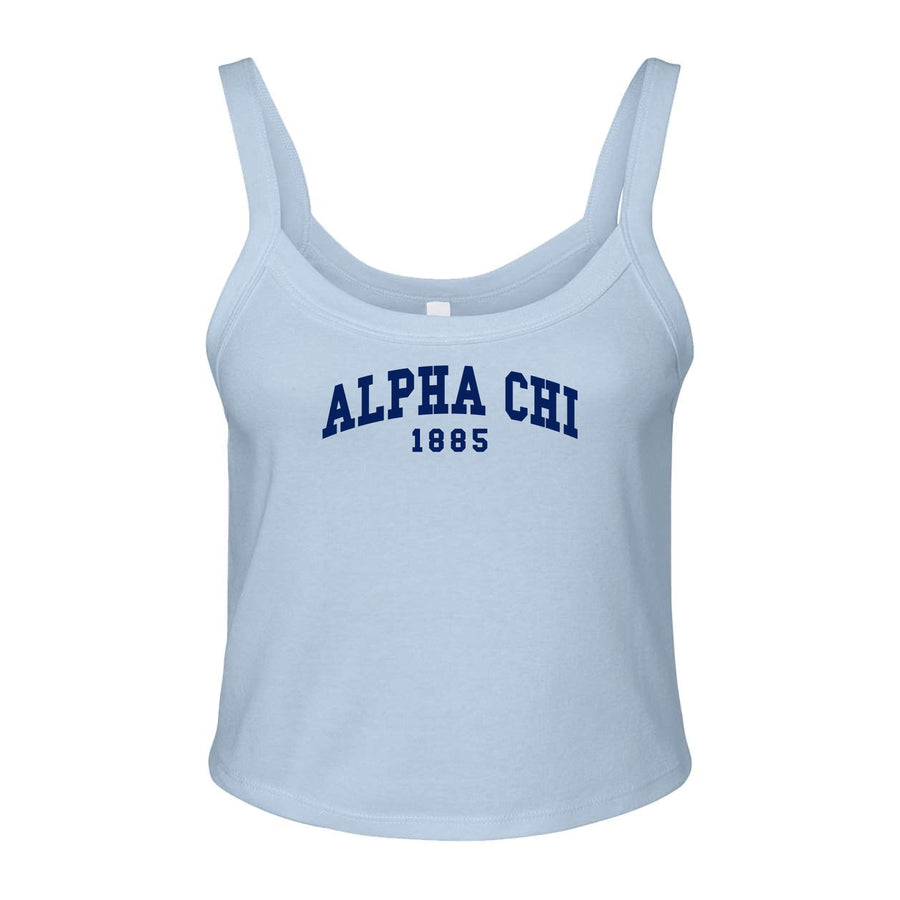 Ali & Ariel Light Blue Collegiate Tank Top Alpha Chi Omega / XS