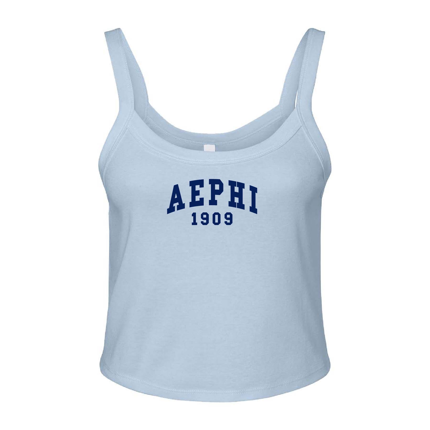 Ali & Ariel Light Blue Collegiate Tank Top Alpha Epsilon Phi / XS
