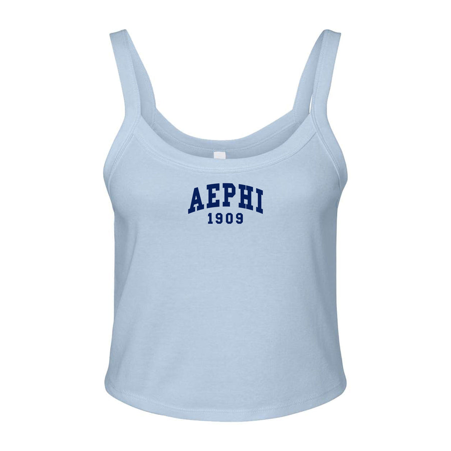 Ali & Ariel Light Blue Collegiate Tank Top Alpha Epsilon Phi / XS