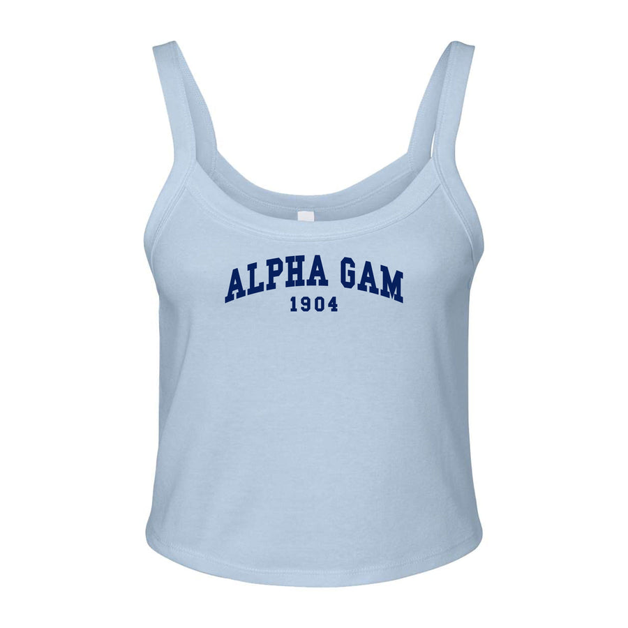 Ali & Ariel Light Blue Collegiate Tank Top Alpha Gamma Delta / XS