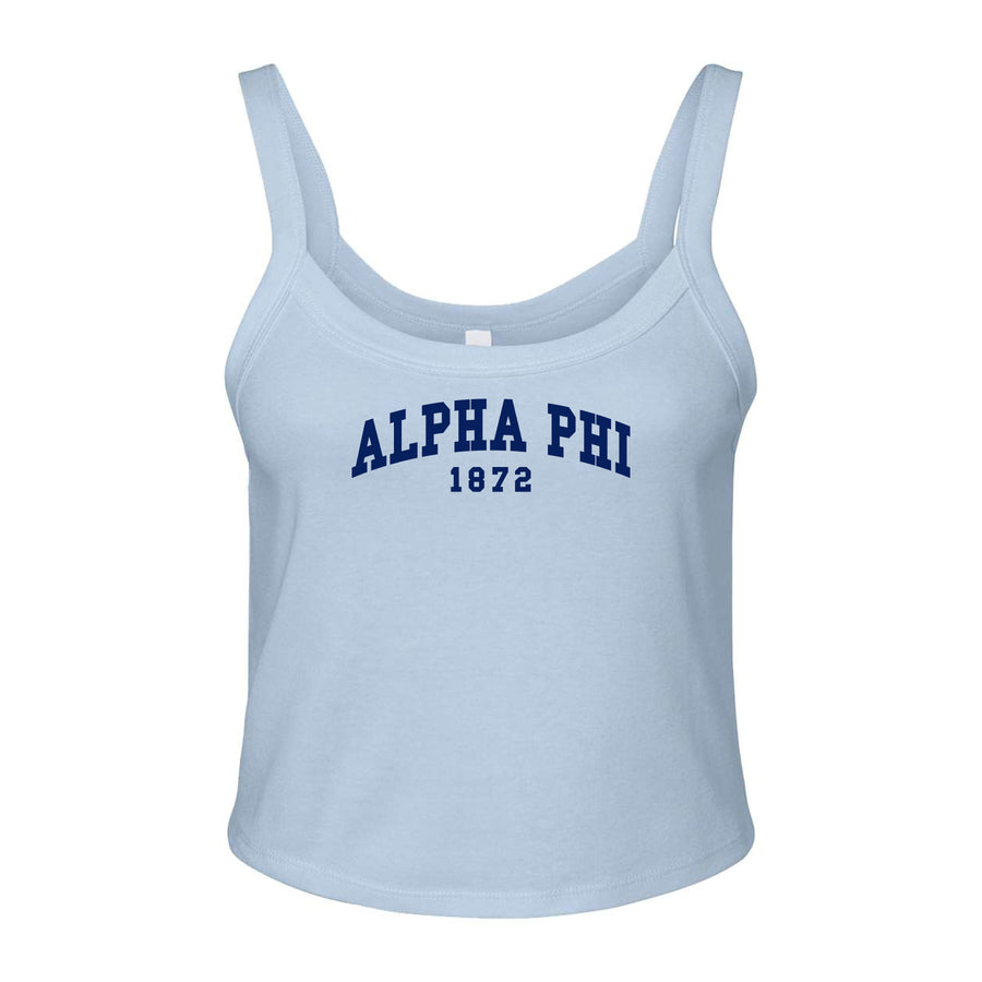 Ali & Ariel Light Blue Collegiate Tank Top Alpha Phi / XS