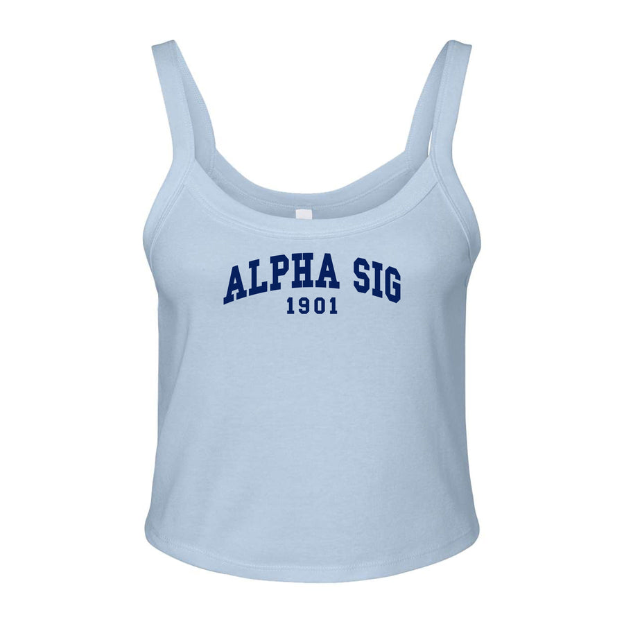 Ali & Ariel Light Blue Collegiate Tank Top Alpha Sigma Alpha / XS