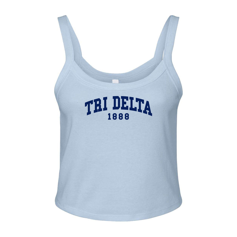 Ali & Ariel Light Blue Collegiate Tank Top Delta Delta Delta / XS