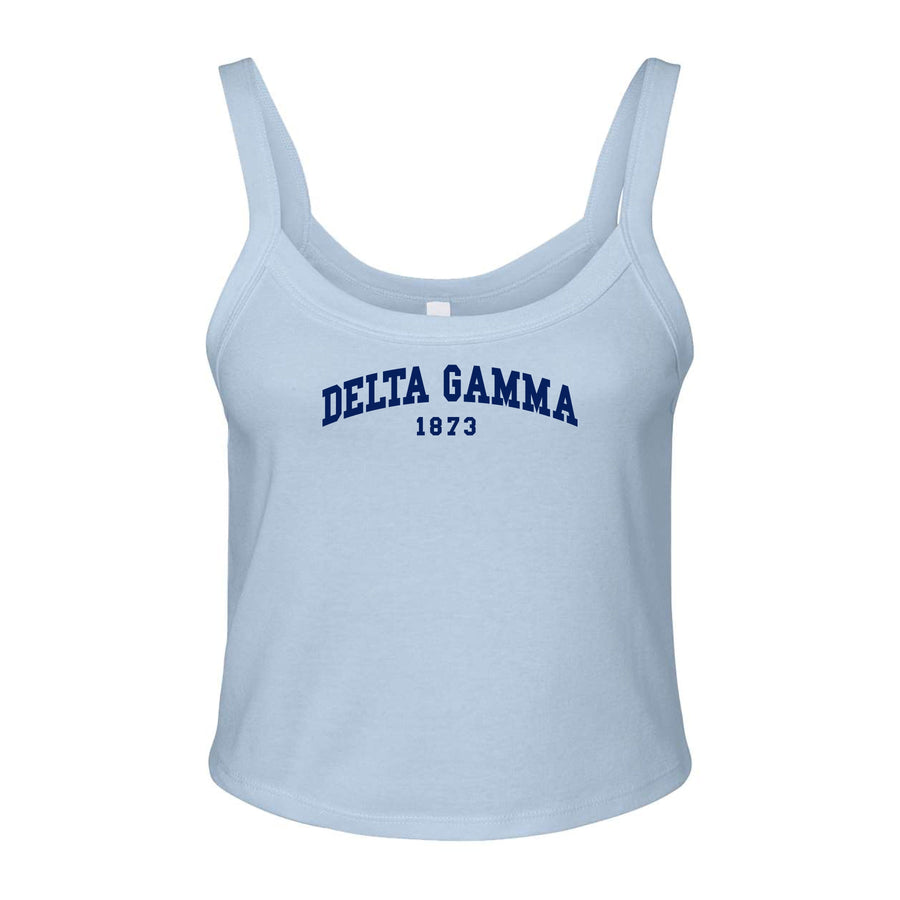 Ali & Ariel Light Blue Collegiate Tank Top Delta Gamma / XS