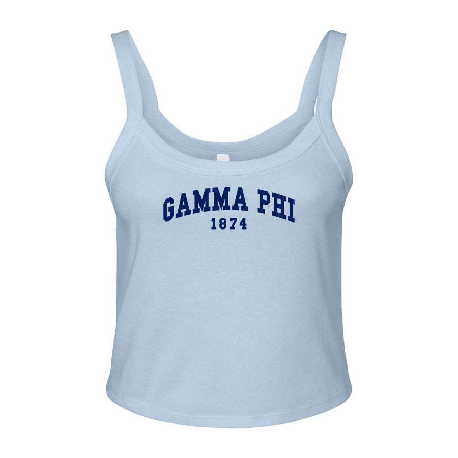 Ali & Ariel Light Blue Collegiate Tank Top Gamma Phi Beta / XS