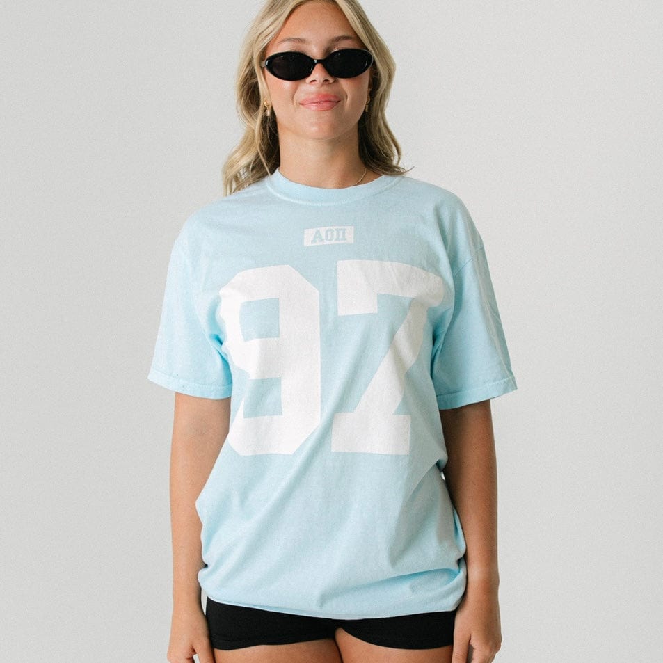 Ali & Ariel Light Blue Varsity Tee
