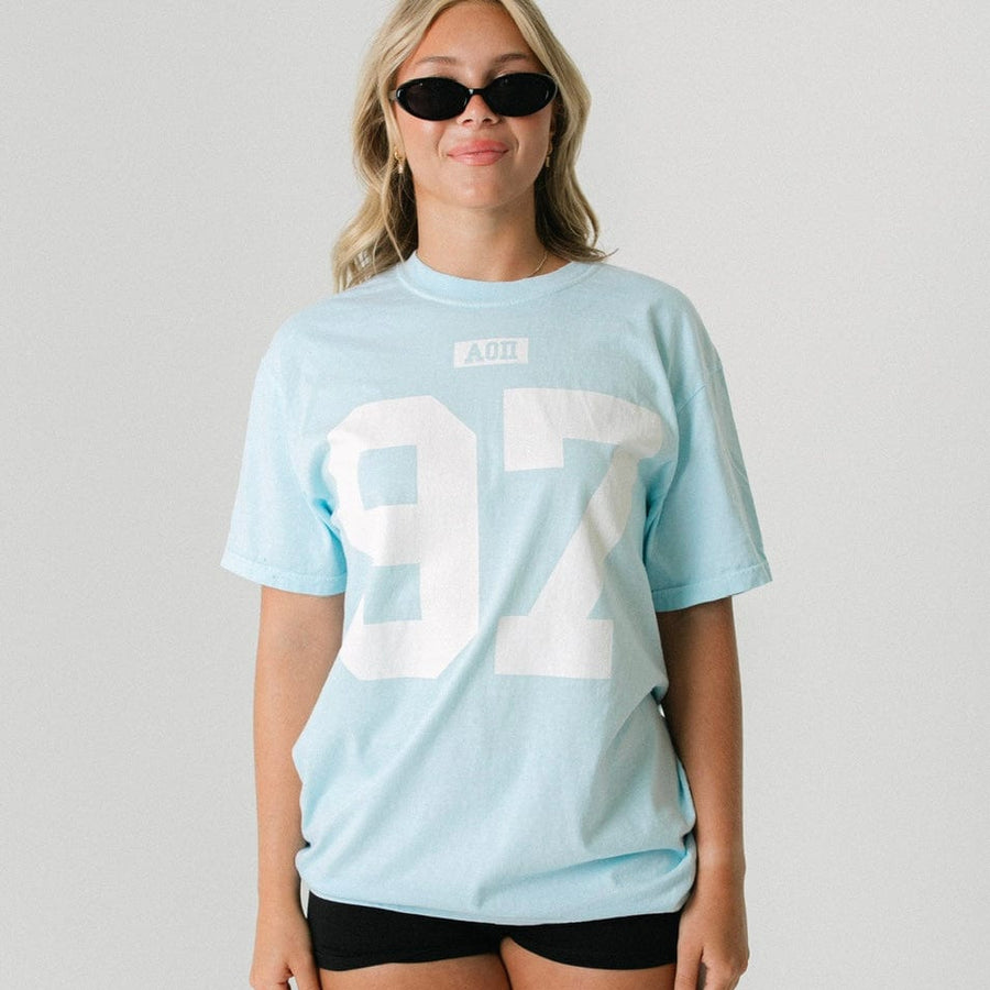 Ali & Ariel Light Blue Varsity Tee