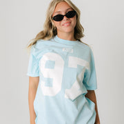 Ali & Ariel Light Blue Varsity Tee