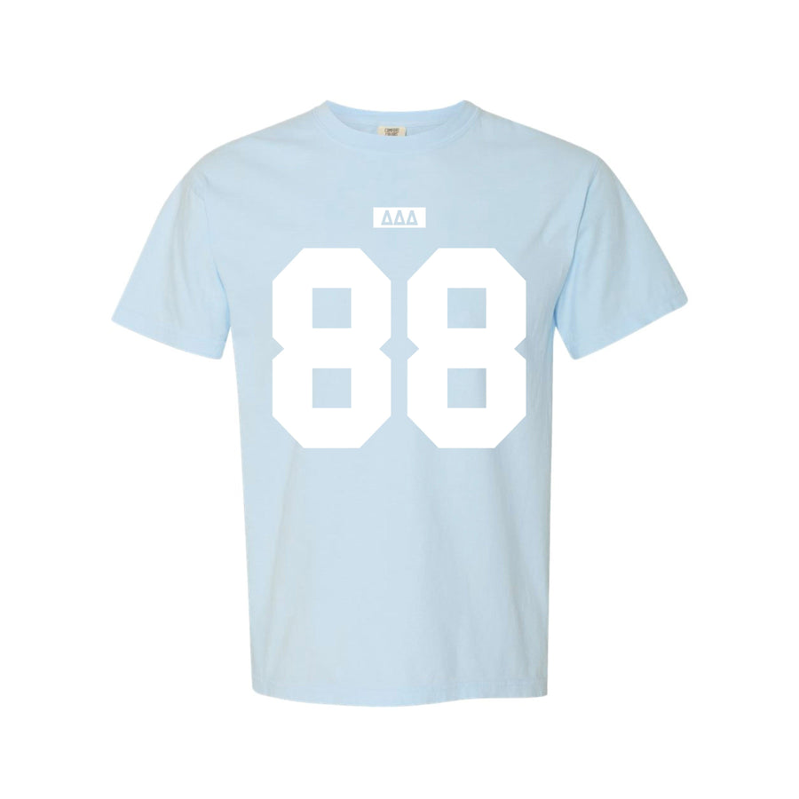 Ali & Ariel Light Blue Varsity Tee Delta Delta Delta / Medium