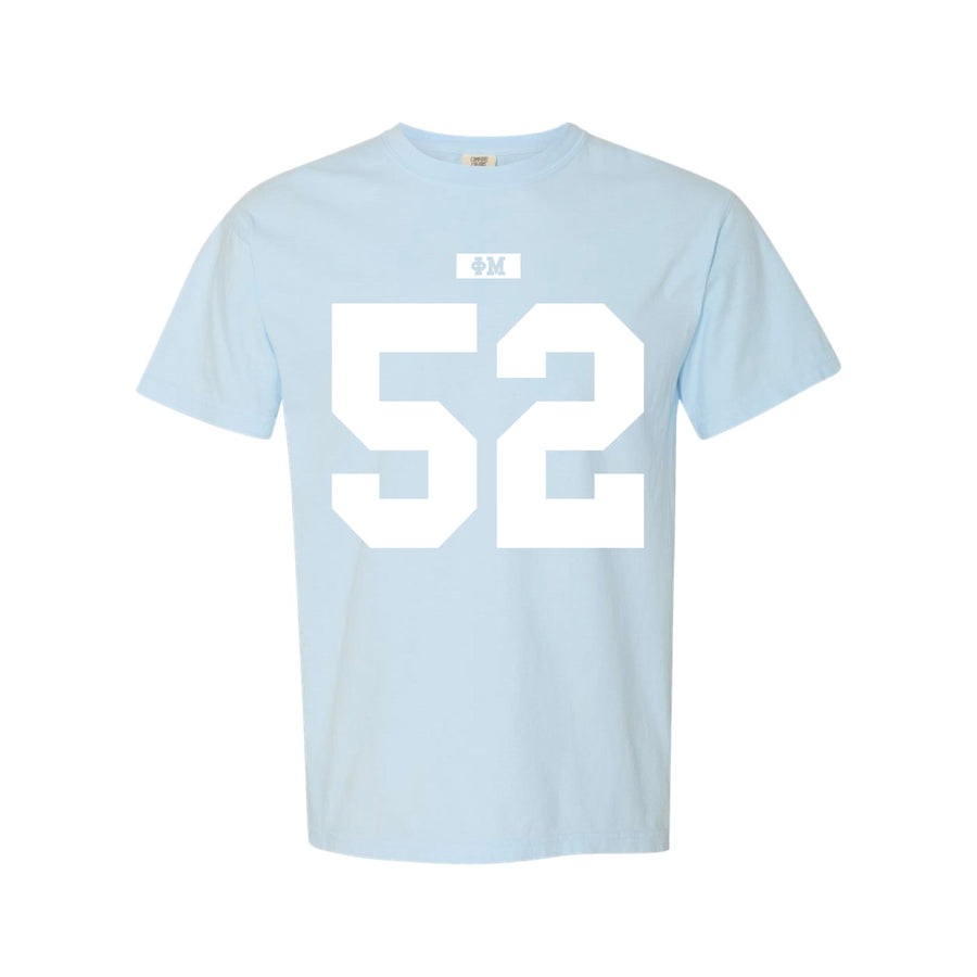 Ali & Ariel Light Blue Varsity Tee Phi Mu / Medium