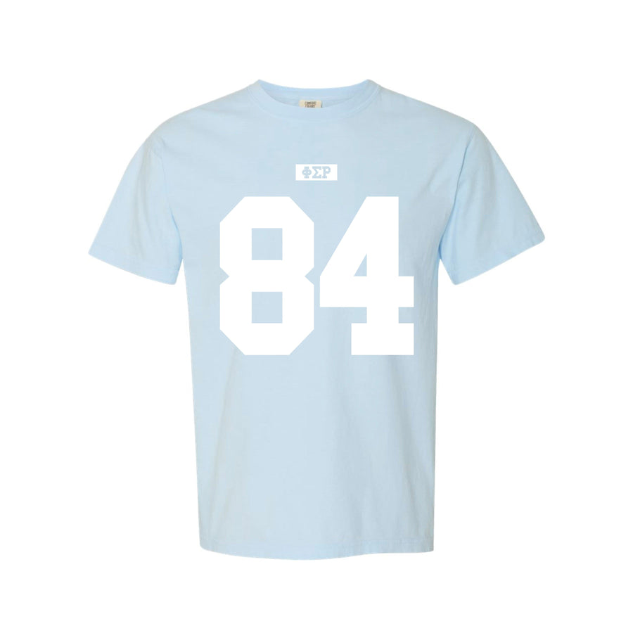 Ali & Ariel Light Blue Varsity Tee Phi Sigma Rho / Medium