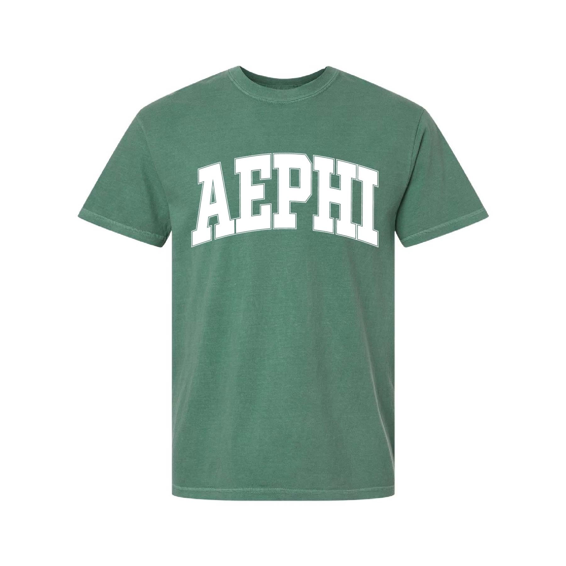 Ali & Ariel Light Green Comfort Colors Collegiate Tee Alpha Epsilon Phi / Medium