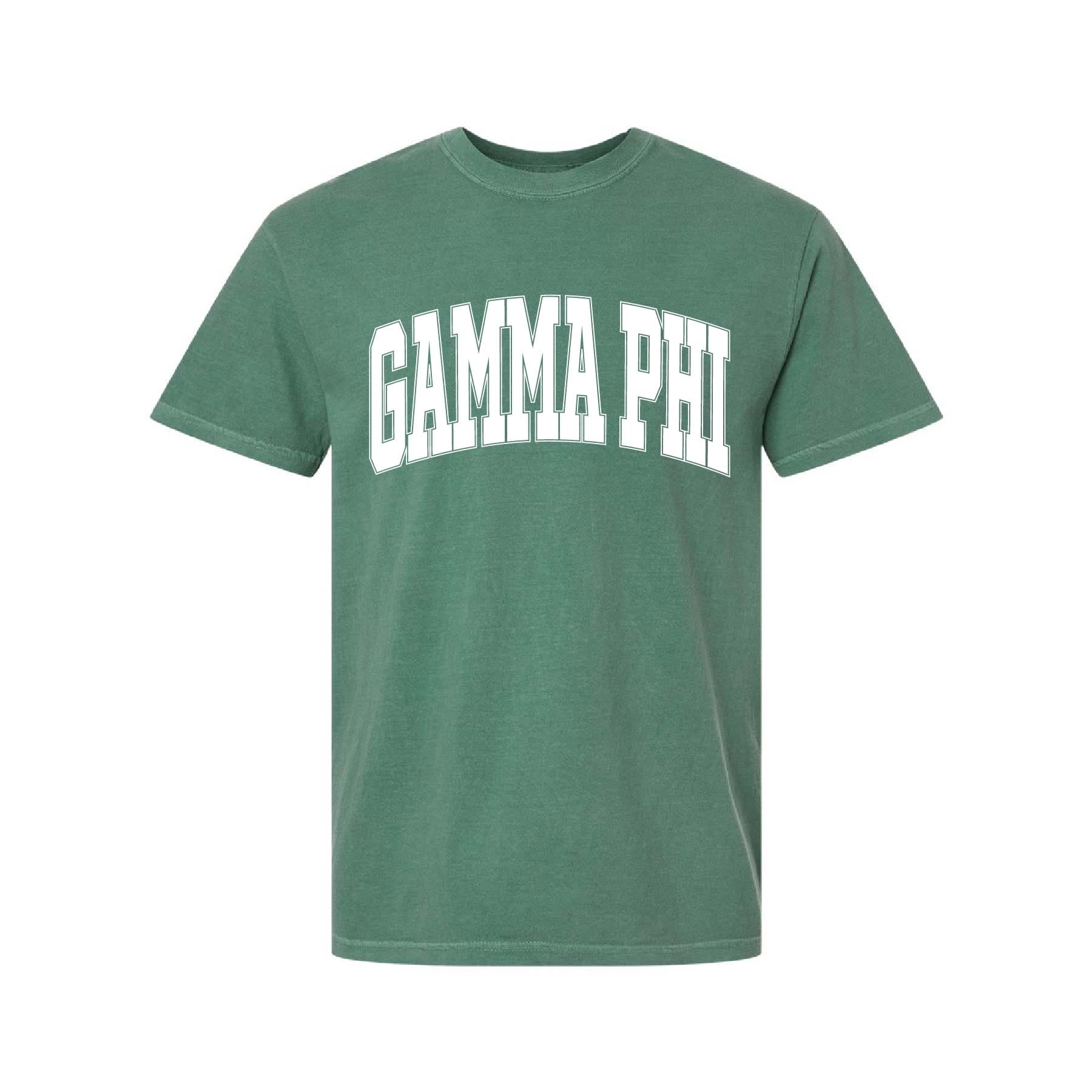 Ali & Ariel Light Green Comfort Colors Collegiate Tee Gamma Phi Beta / Medium