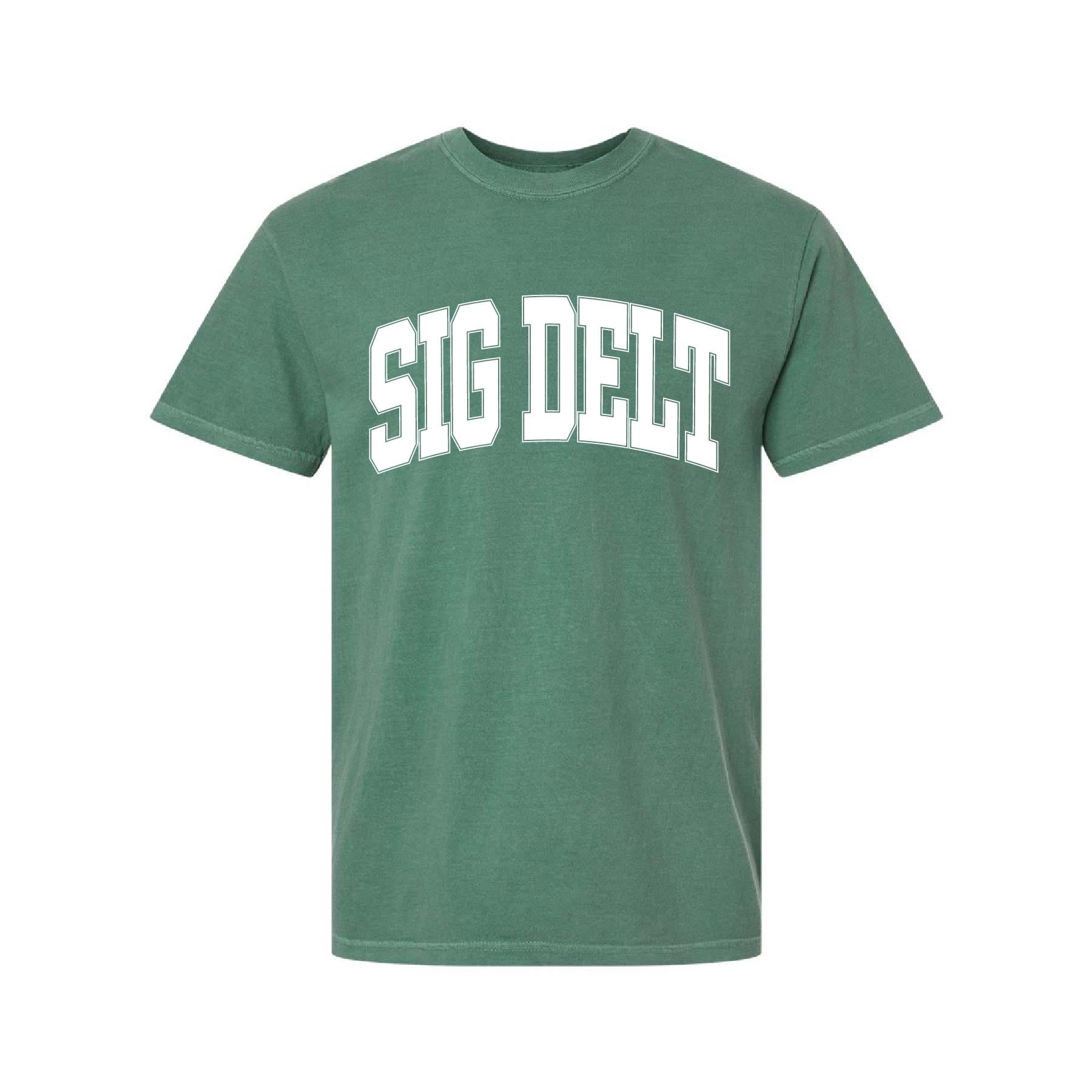 Ali & Ariel Light Green Comfort Colors Collegiate Tee Sigma Delta Tau / Medium