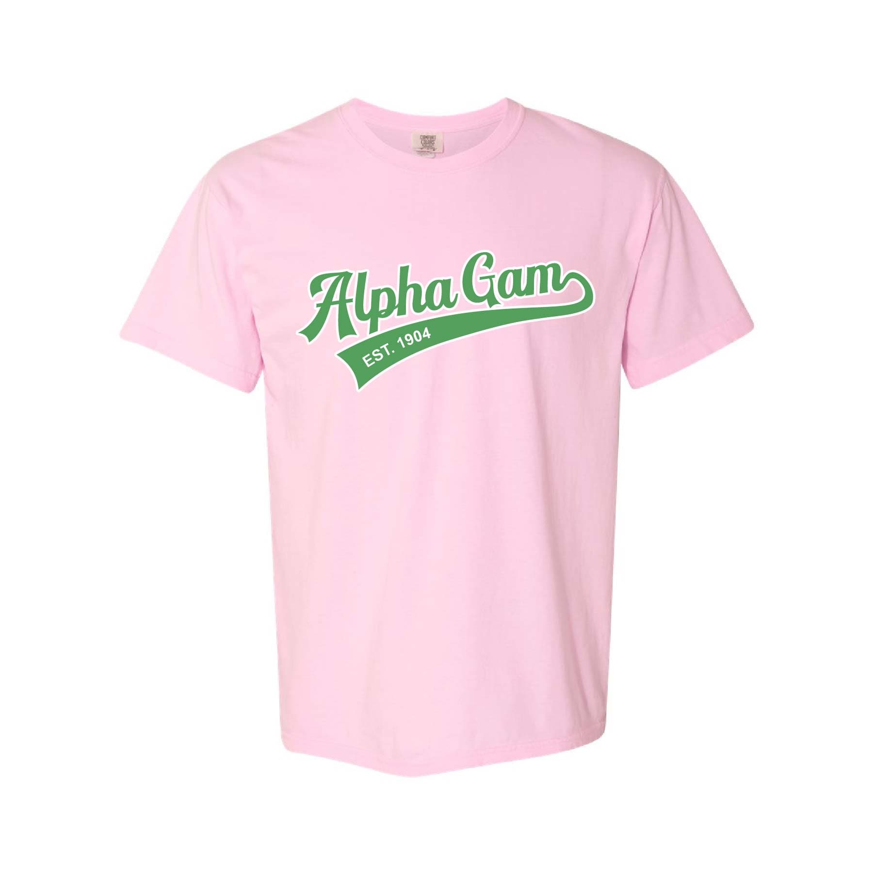 Ali & Ariel Light Pink Athletic Tee Alpha Gamma Delta / Medium
