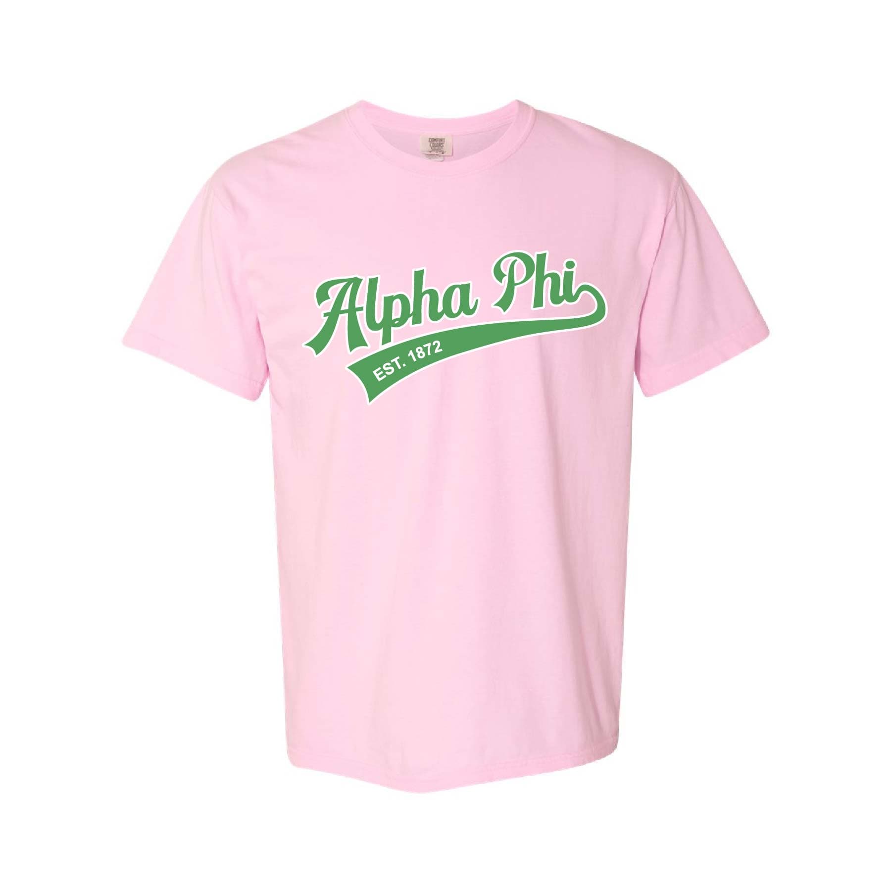 Ali & Ariel Light Pink Athletic Tee Alpha Phi / Medium