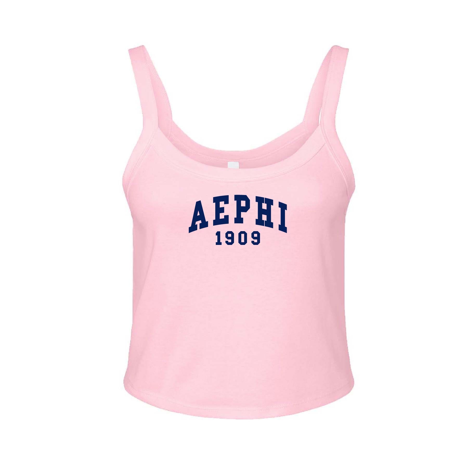 Ali & Ariel Light Pink Collegiate Tank Top Alpha Epsilon Phi / XS