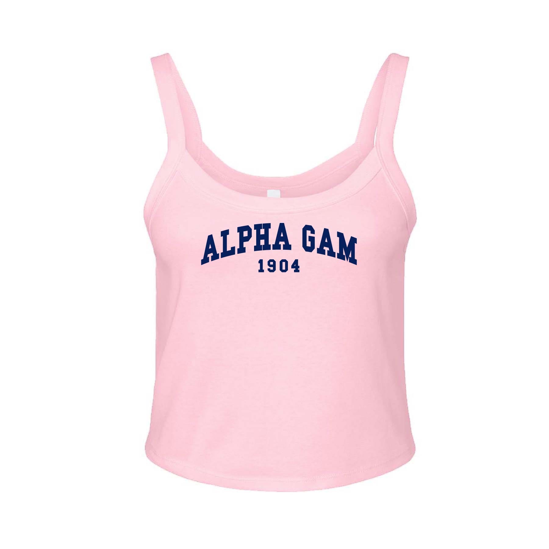 Ali & Ariel Light Pink Collegiate Tank Top Alpha Gamma Delta / XS