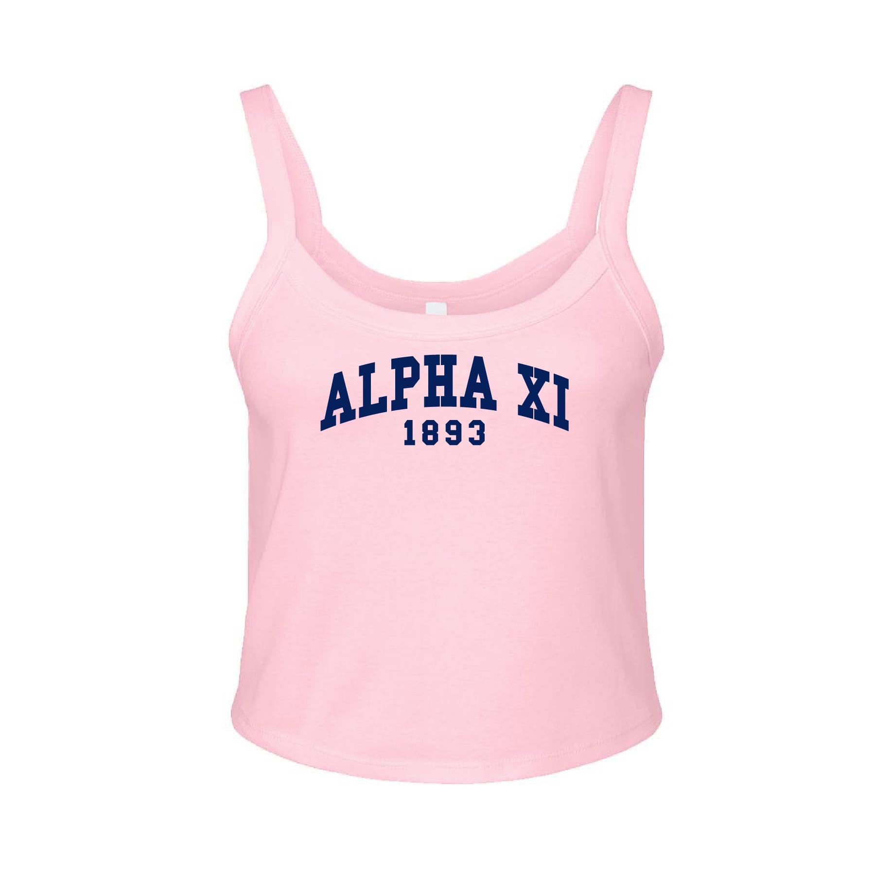 Ali & Ariel Light Pink Collegiate Tank Top Alpha Xi Delta / XS