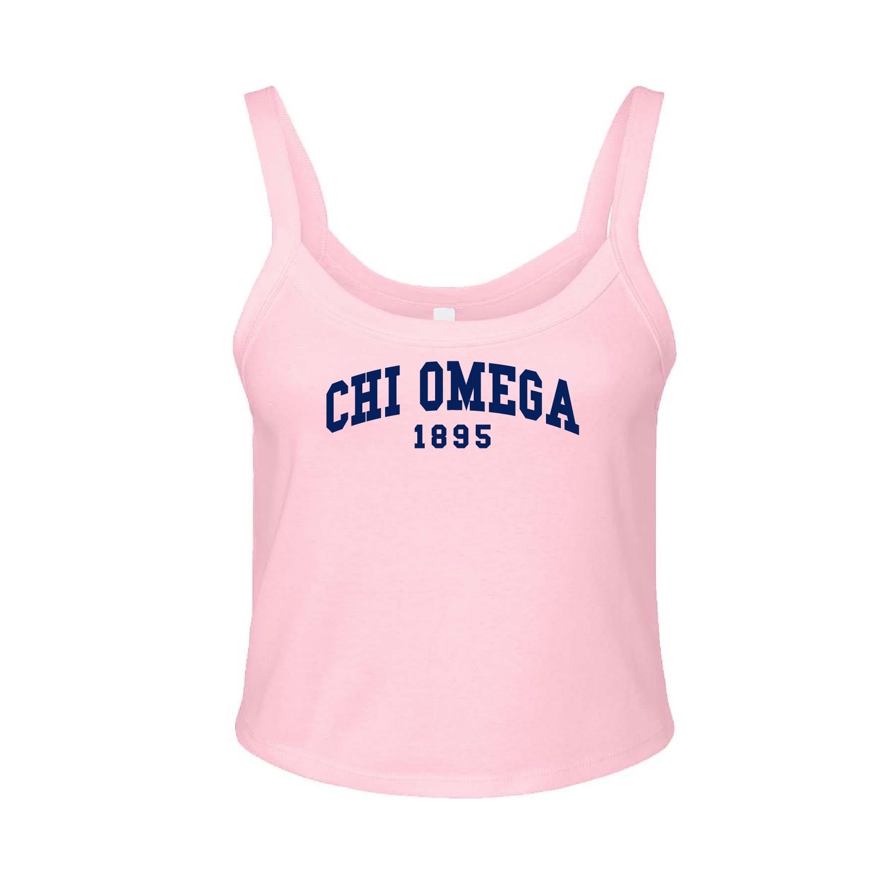 Ali & Ariel Light Pink Collegiate Tank Top Chi Omega / XS
